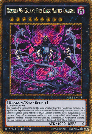 Number 95: Galaxy-Eyes Dark Matter Dragon [PGL2-EN015] Gold Secret Rare | Cracking-Singles