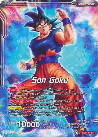 Son Goku // Ultra Instinct Son Goku, Hero of Universe 7 (Starter Deck Exclusive) [SD11-01] | Cracking-Singles