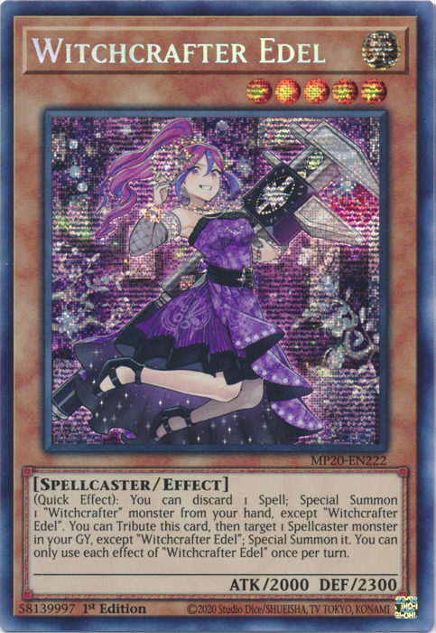 Witchcrafter Edel [MP20-EN222] Prismatic Secret Rare | Cracking-Singles