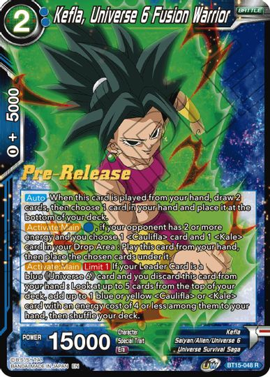 Kefla, Universe 6 Fusion Warrior (BT15-048) [Saiyan Showdown Prerelease Promos] | Cracking-Singles