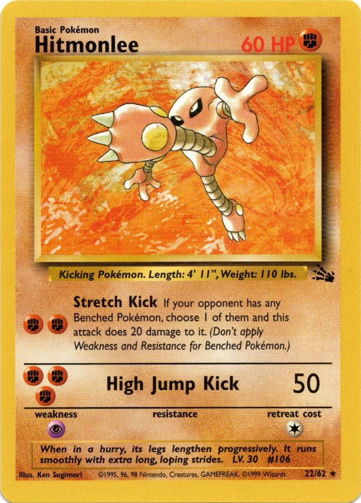 Hitmonlee (22/62) [Fossil Unlimited] | Cracking-Singles