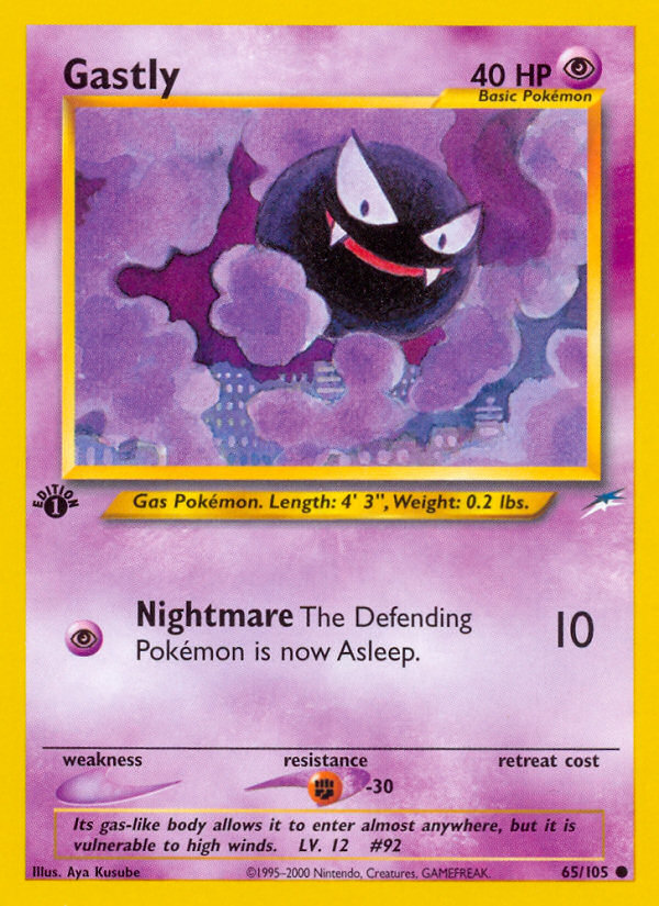 Gastly (65/105) [Neo Destiny 1st Edition] | Cracking-Singles