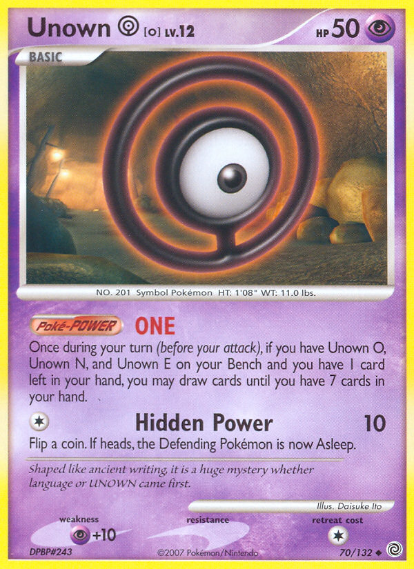 Unown O (70/132) [Diamond & Pearl: Secret Wonders] | Cracking-Singles