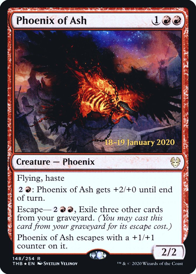 Phoenix of Ash [Theros Beyond Death Prerelease Promos] | Cracking-Singles