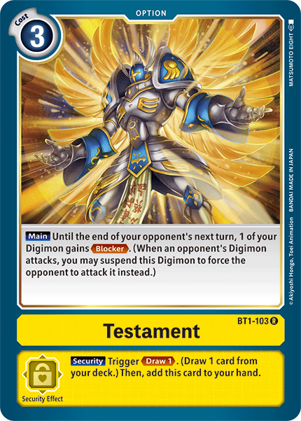 Testament [BT1-103] [Release Special Booster Ver.1.5] | Cracking-Singles