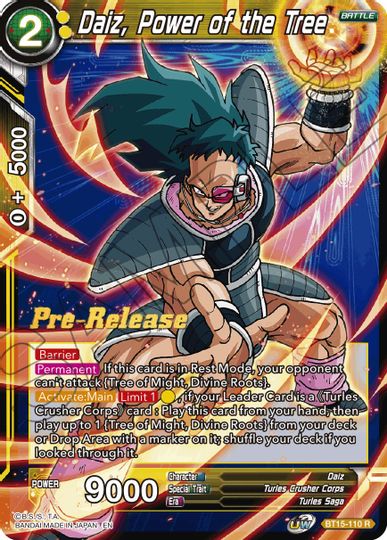 Daiz, Power of the Tree (BT15-110) [Saiyan Showdown Prerelease Promos] | Cracking-Singles