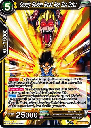 Deadly Golden Great Ape Son Goku [BT4-080] | Cracking-Singles