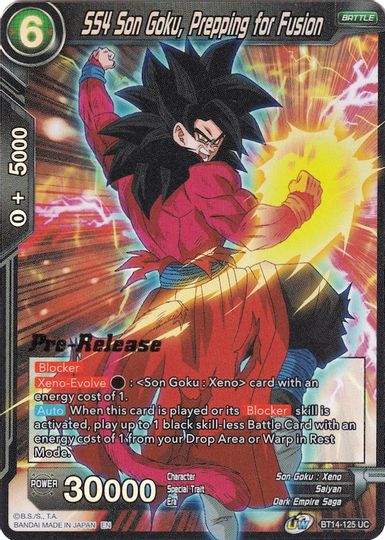 SS4 Son Goku, Prepping for Fusion (BT14-125) [Cross Spirits Prerelease Promos] | Cracking-Singles