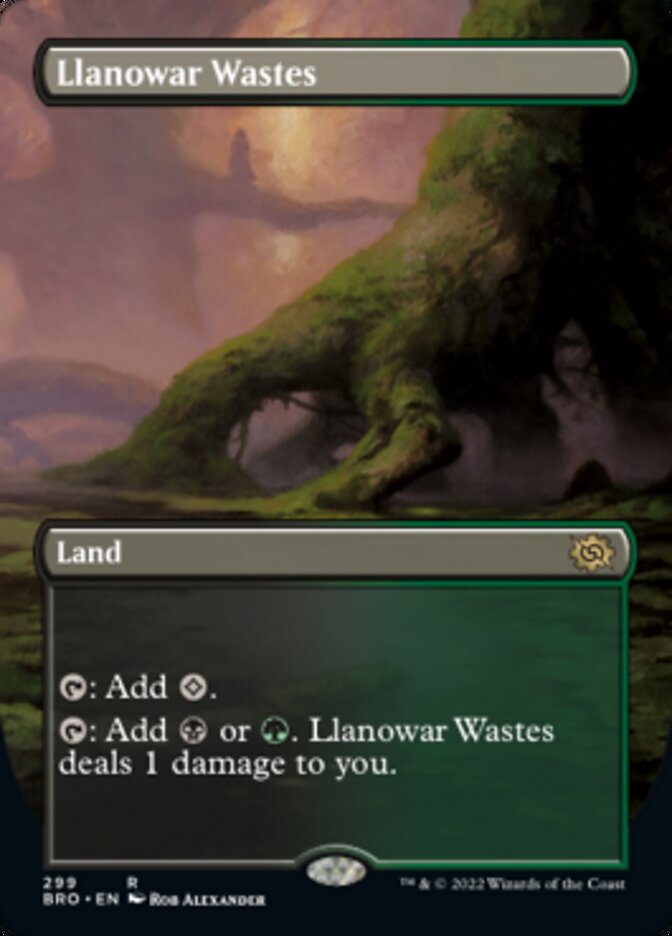 Llanowar Wastes (Borderless Alternate Art) [The Brothers' War] | Cracking-Singles