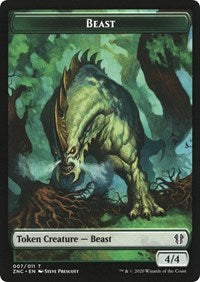 Beast // Saproling Double-sided Token [Commander: Zendikar Rising Tokens] | Cracking-Singles