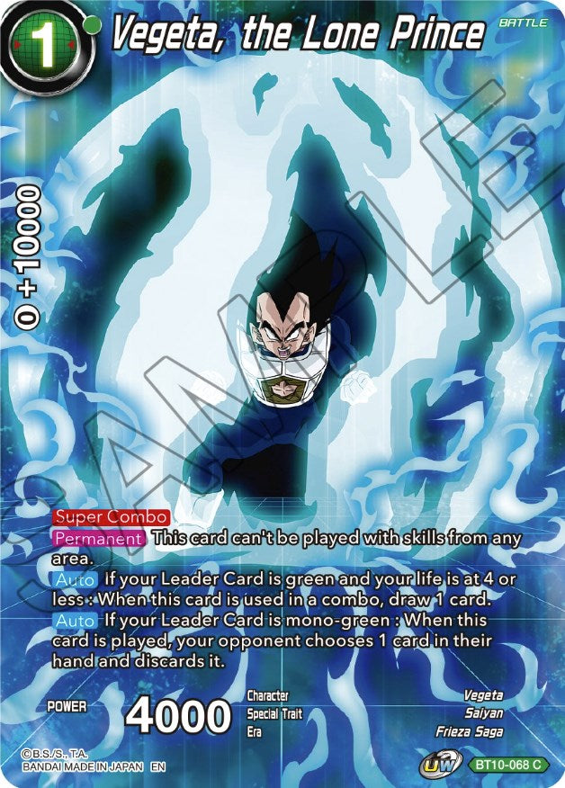 Vegeta, the Lone Prince (BT10-068) [Theme Selection: History of Vegeta] | Cracking-Singles