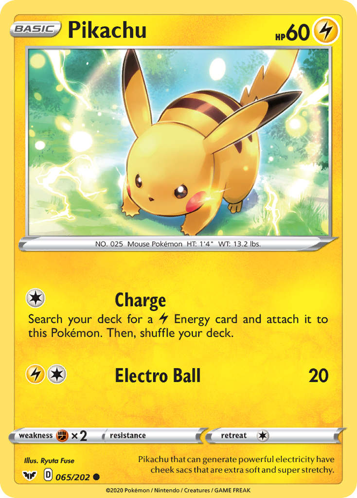 Pikachu (065/202) [Sword & Shield: Base Set] | Cracking-Singles