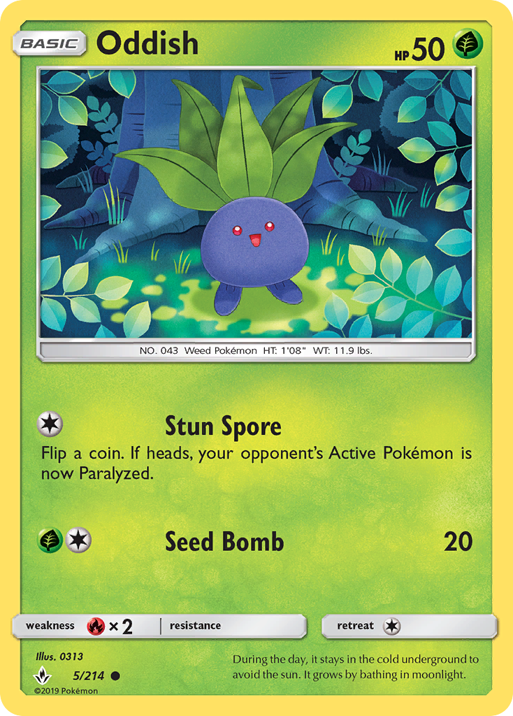 Oddish (5/214) [Sun & Moon: Unbroken Bonds] | Cracking-Singles