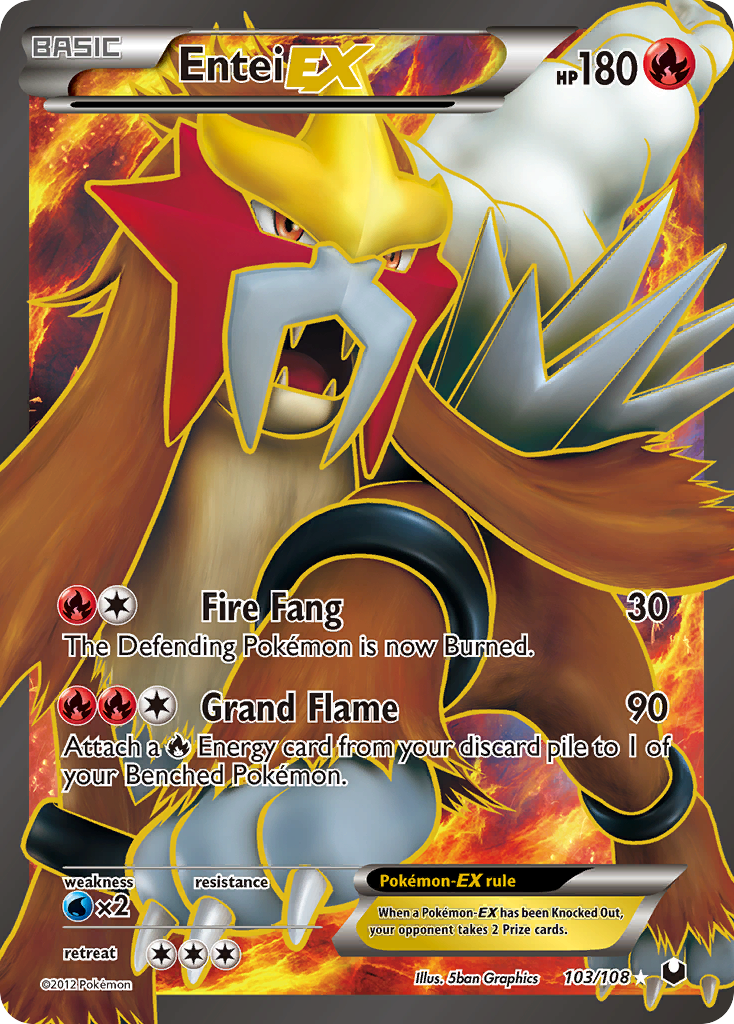 Entei EX (103/108) [Black & White: Dark Explorers] | Cracking-Singles