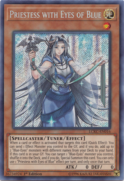 Priestess with Eyes of Blue [LCKC-EN016] Secret Rare | Cracking-Singles