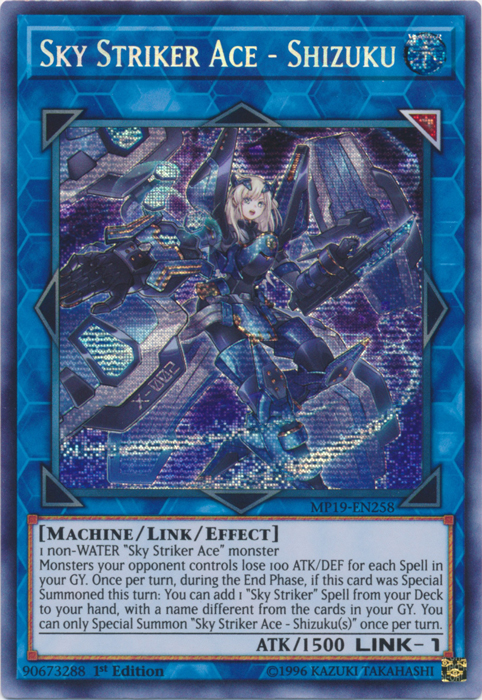 Sky Striker Ace - Shizuku [MP19-EN258] Prismatic Secret Rare | Cracking-Singles