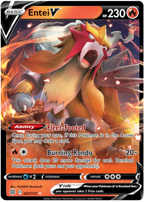 Entei V (022/172) [Sword & Shield: Brilliant Stars] | Cracking-Singles