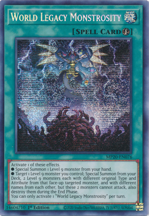 World Legacy Monstrosity [MP20-EN076] Prismatic Secret Rare | Cracking-Singles