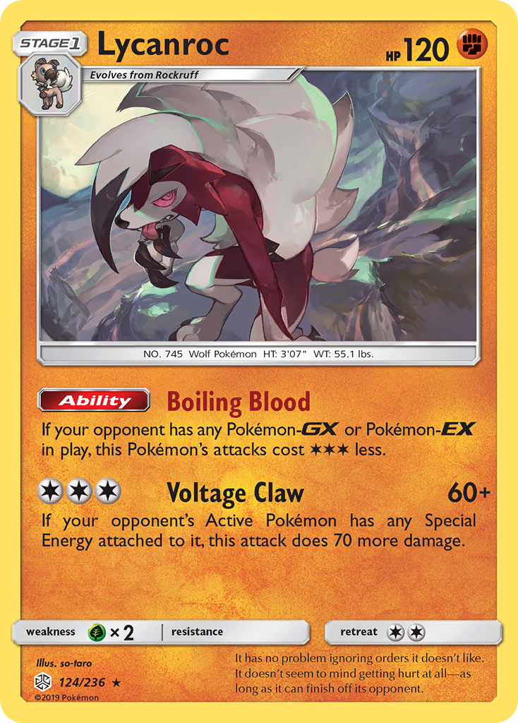 Lycanroc (124/236) [Sun & Moon: Cosmic Eclipse] | Cracking-Singles