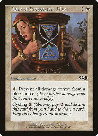 Rune of Protection: Blue [Urza's Saga] | Cracking-Singles