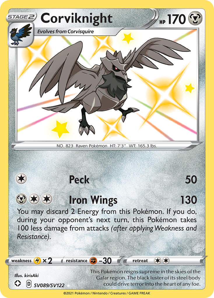 Corviknight (SV089/SV122) [Sword & Shield: Shining Fates] | Cracking-Singles