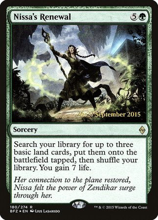 Nissa's Renewal [Battle for Zendikar Prerelease Promos] | Cracking-Singles