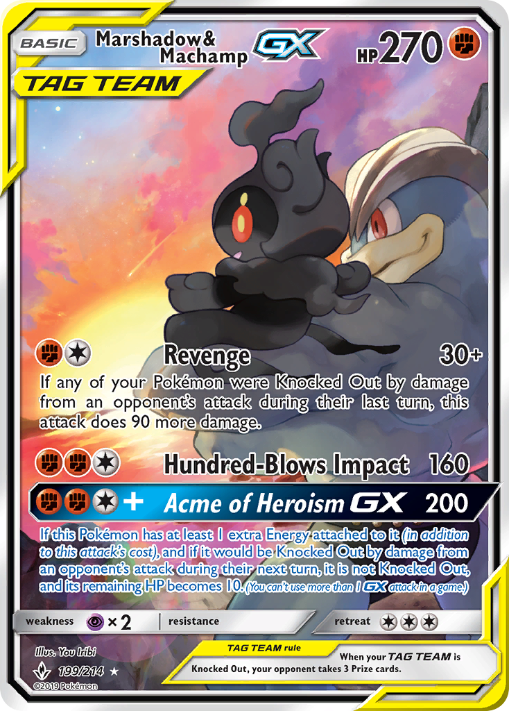 Marshadow & Machamp GX (199/214) [Sun & Moon: Unbroken Bonds] | Cracking-Singles