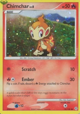 Chimchar (76/130) (Cosmos Holo) [Diamond & Pearl: Base Set] | Cracking-Singles