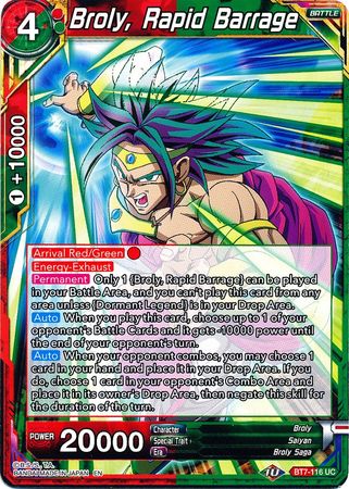 Broly, Rapid Barrage [BT7-116] | Cracking-Singles