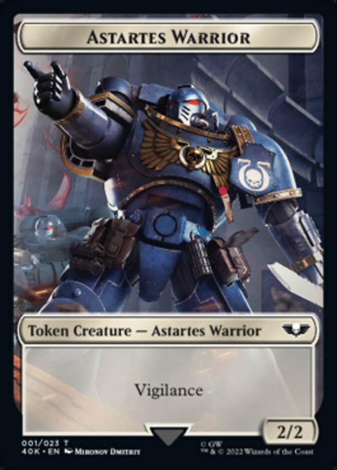 Astartes Warrior // Cherubael Double-sided Token (Surge Foil) [Universes Beyond: Warhammer 40,000 Tokens] | Cracking-Singles