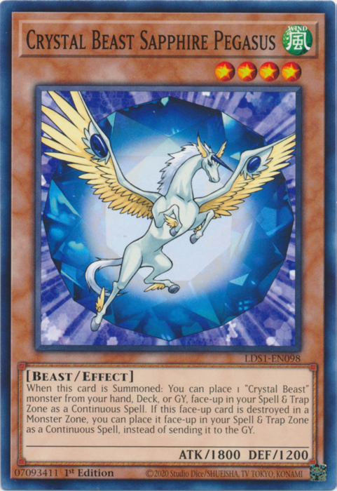 Crystal Beast Sapphire Pegasus [LDS1-EN098] Common | Cracking-Singles