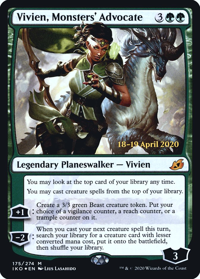 Vivien, Monsters' Advocate  [Ikoria: Lair of Behemoths Prerelease Promos] | Cracking-Singles