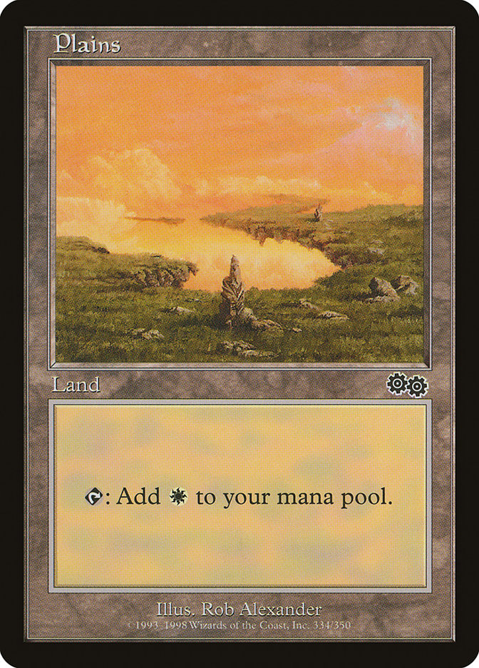 Plains (334) [Urza's Saga] | Cracking-Singles