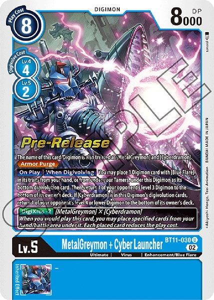 MetalGreymon + Cyber Launcher [BT11-030] [Dimensional Phase Pre-Release Promos] | Cracking-Singles