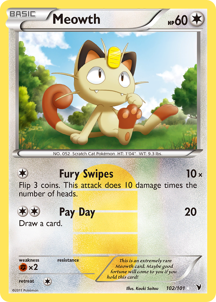 Meowth (102/101) [Black & White: Noble Victories] | Cracking-Singles