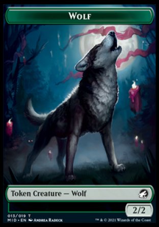 Wolf // Bat Double-sided Token [Innistrad: Midnight Hunt Tokens] | Cracking-Singles