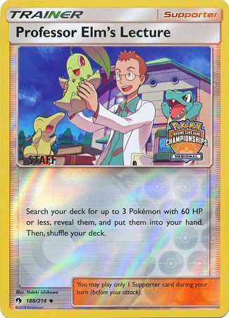 Professor Elm's Lecture (188/214) (Regional Championship Promo Staff) [Sun & Moon: Lost Thunder] | Cracking-Singles