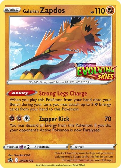 Galarian Zapdos (SWSH124) (Prerelease Promo) [Sword & Shield: Black Star Promos] | Cracking-Singles