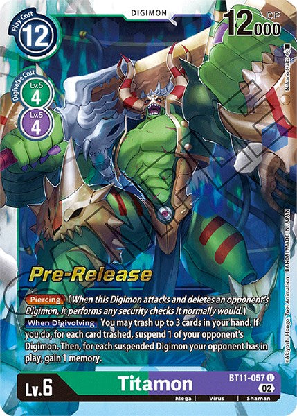 Titamon [BT11-057] [Dimensional Phase Pre-Release Promos] | Cracking-Singles