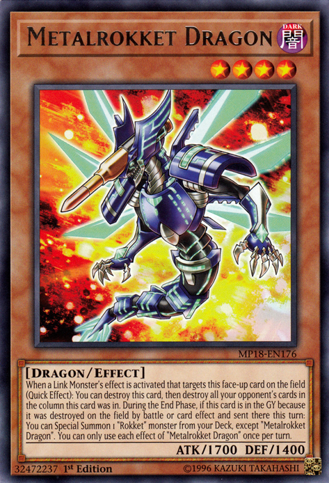 Metalrokket Dragon [MP18-EN176] Rare | Cracking-Singles