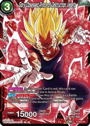 Glory-Obsessed Prince of Destruction Vegeta [P-063] | Cracking-Singles