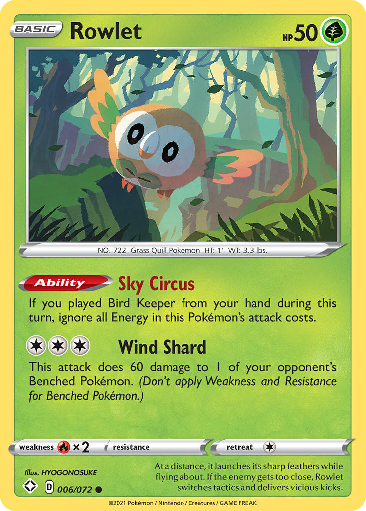 Rowlet (006/072) [Sword & Shield: Shining Fates] | Cracking-Singles