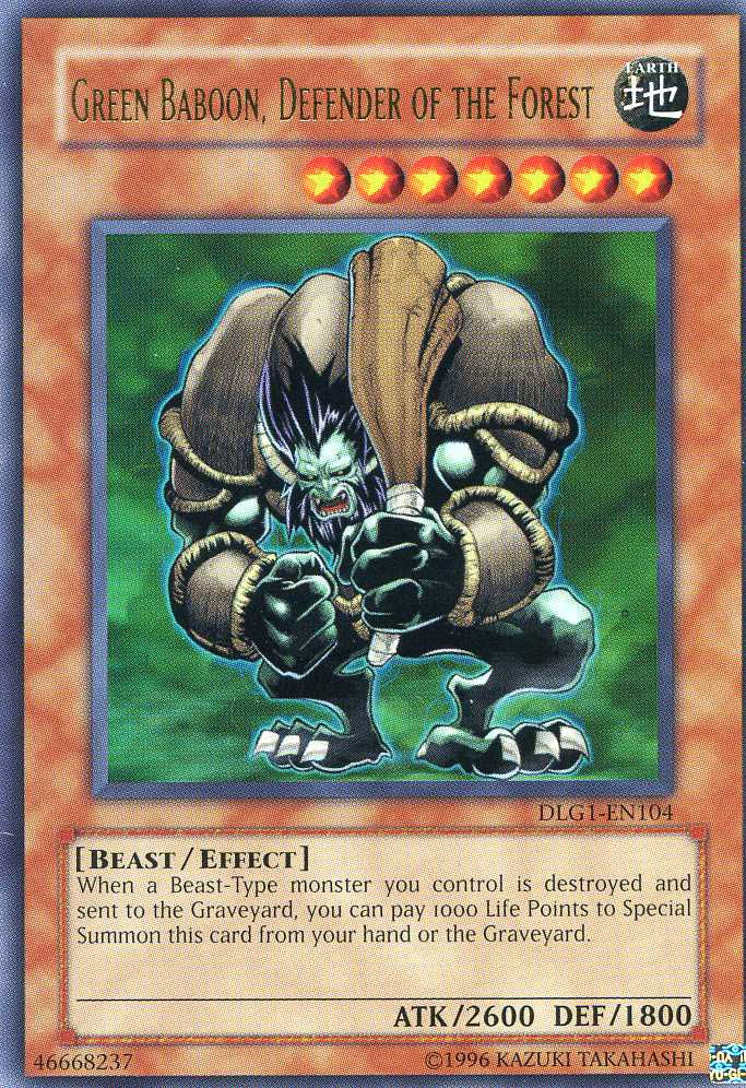 Green Baboon, Defender of the Forest [DLG1-EN104] Ultra Rare | Cracking-Singles