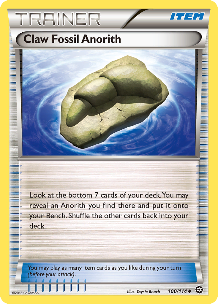 Claw Fossil Anorith (100/114) [XY: Steam Siege] | Cracking-Singles