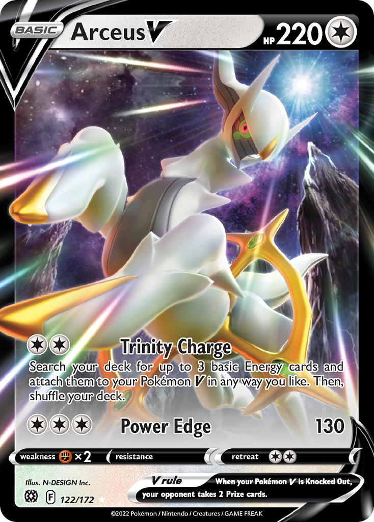 Arceus V (122/172) (Metal Card) [Sword & Shield: Brilliant Stars] | Cracking-Singles