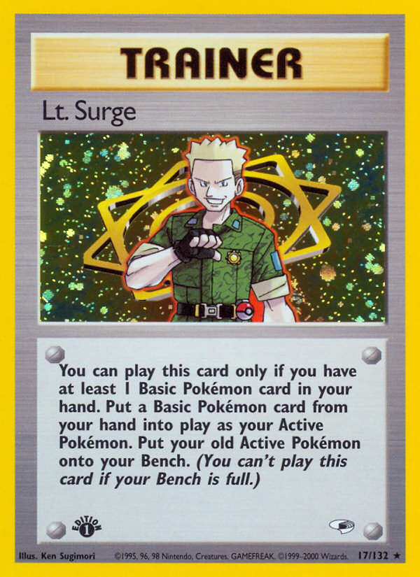 Lt. Surge (17/132) [Gym Heroes 1st Edition] | Cracking-Singles