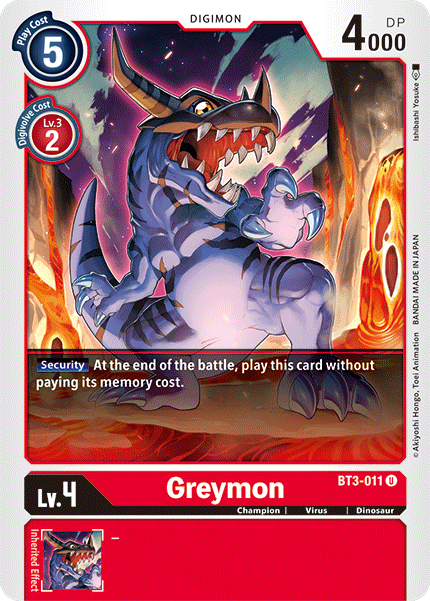 Greymon [BT3-011] [Release Special Booster Ver.1.5] | Cracking-Singles