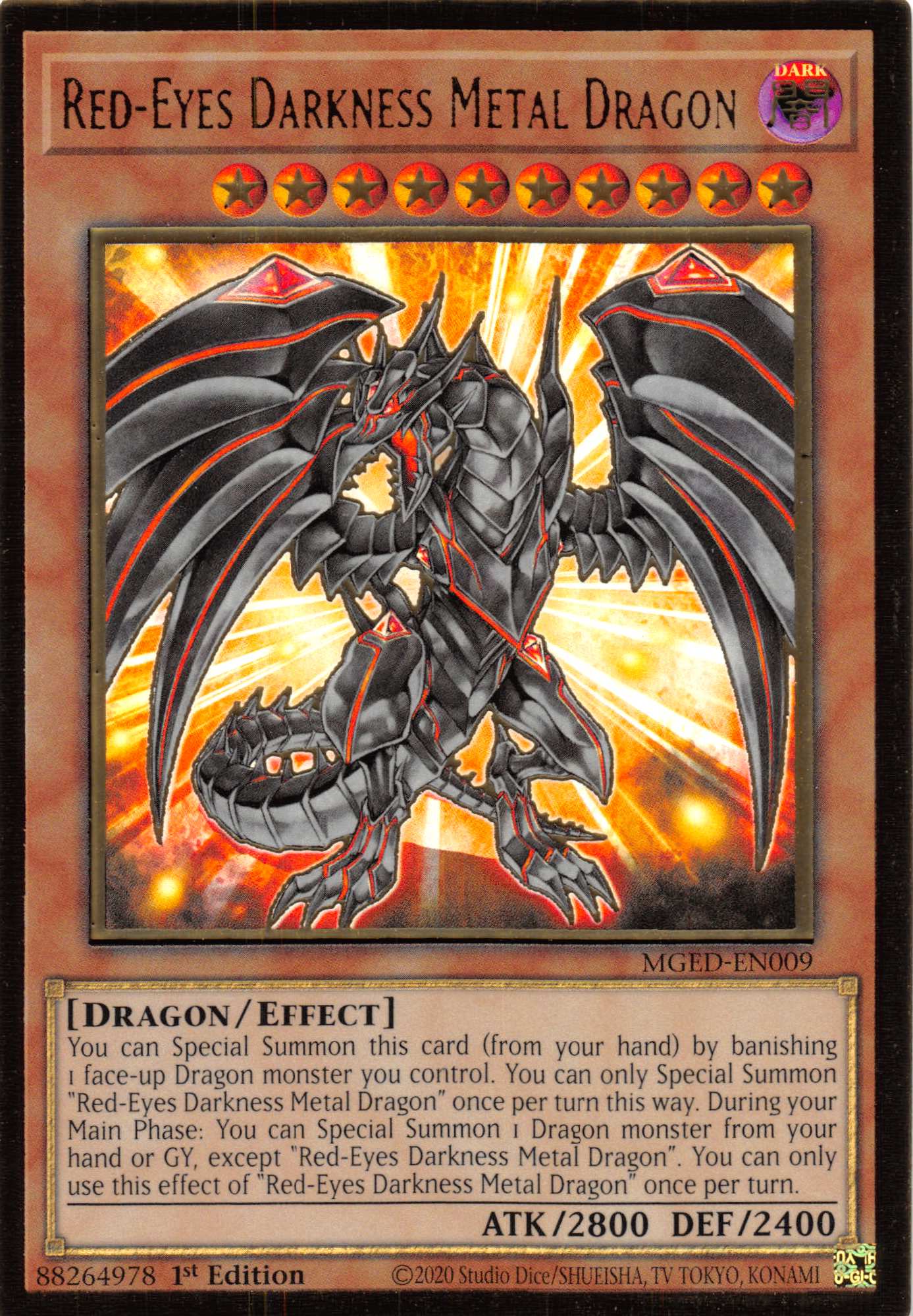 Red-Eyes Darkness Metal Dragon [MGED-EN009] Gold Rare | Cracking-Singles