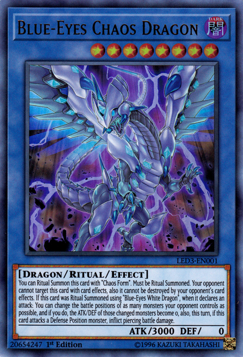 Blue-Eyes Chaos Dragon [LED3-EN001] Ultra Rare | Cracking-Singles