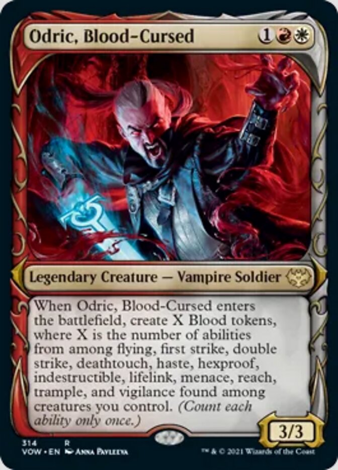 Odric, Blood-Cursed (Showcase Fang Frame) [Innistrad: Crimson Vow] | Cracking-Singles